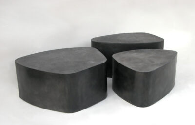 GALETS, Acier patiné et Béton, H32 100 x 120