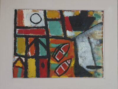 Série port du Château - n8 - 38x50 cm avec encadrement 55x70 cm - huile sur toile