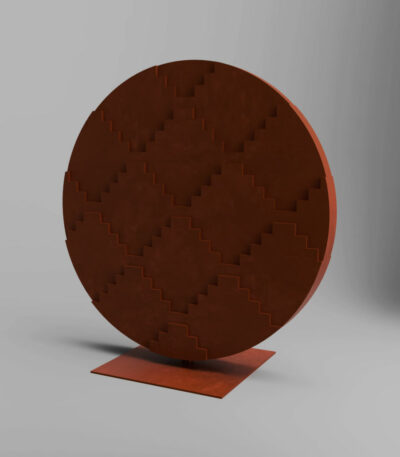 Baori, acier Corten, Diamètre 160 cm et 42 cm d'épaisseur