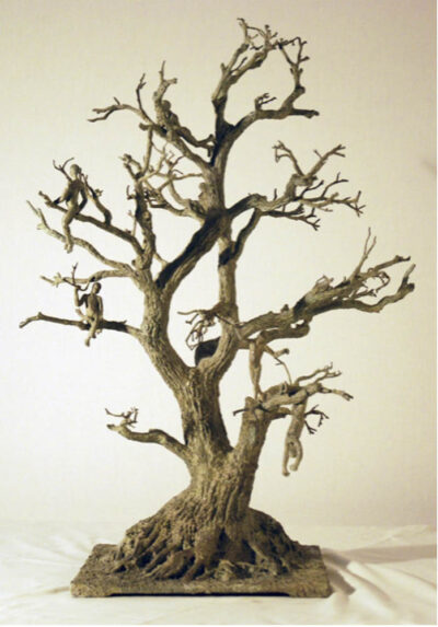 Chat perché, bronze, H87x70x63 cm