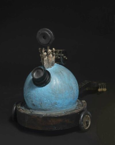 Loco musicale bleue, 61 x 28 x H37 cm