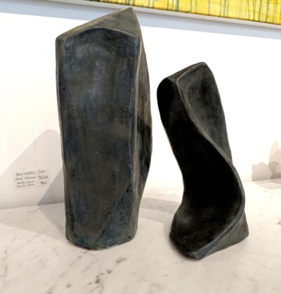 Série Roches Grès blanc émaillé :34x18x12 cm ET 22x18x12 cm