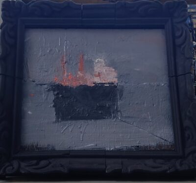 Pleine mer, Huile sur bois, 56x58 cm