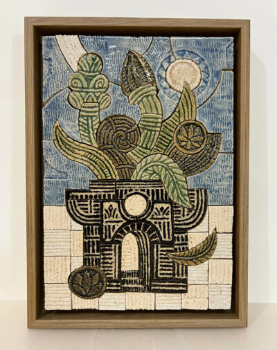 Florazur, 34X24 cm, mosaique de céramiques émaillées