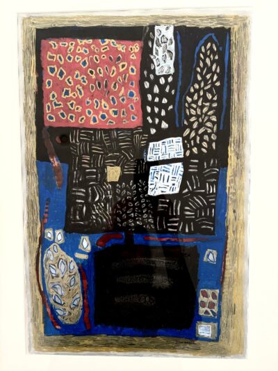 Jardin noir, technique mixte, 49x32 cm