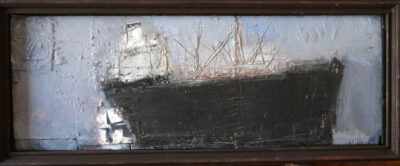 Cargo gris, Huile sur toile, 120x50 cm