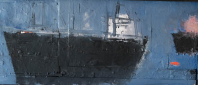 Rade, Huile sur bois, 98x54 cm