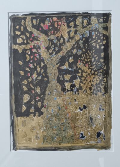 Arbre de vie, technique mixte, 40x28 cm