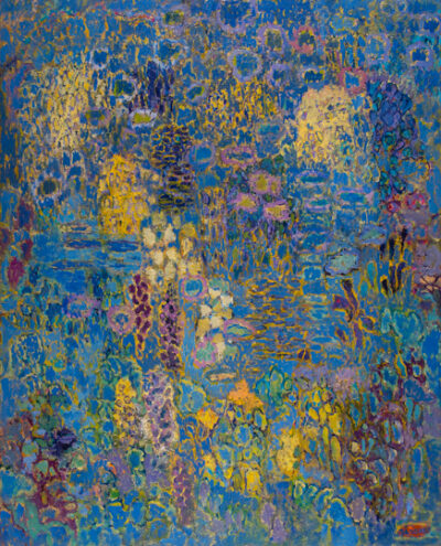 Aurore bleutée, Huile sur toile, 100x81 cm