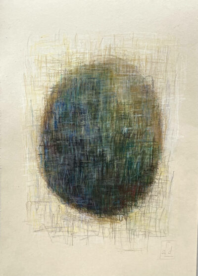 Série Mandorle Crayon de couleur sur papier grège - encadrés29,5 x 40 cm