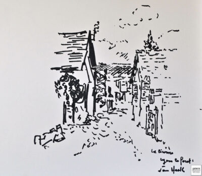 Dessin à l'encre, 32 x 41 cm