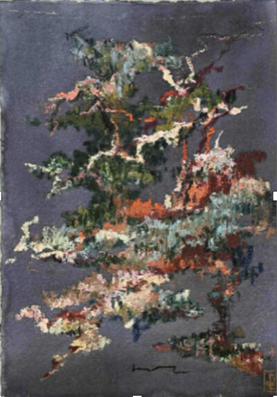 Faille », Encre et Pastel à l’huile sur papier chiffon, 53 x 43 cm