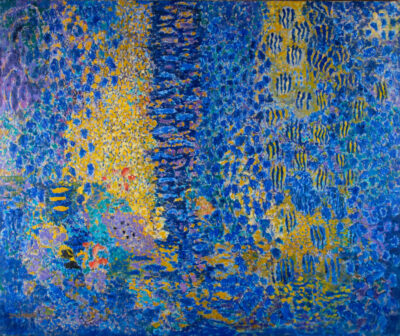 Jardin bleu, Huile sur toile, 100x120 cm