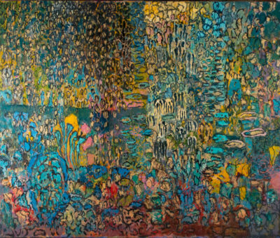 L'étang vert, Huile sur toile, 100x120 cm