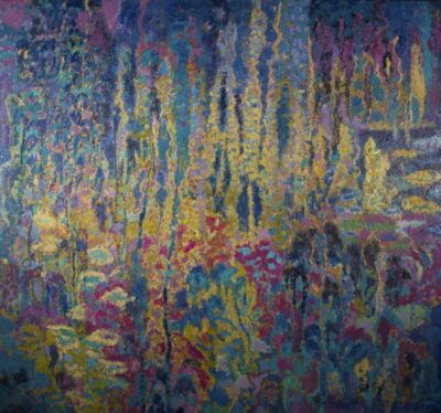 Au bord de l'eau, huile sur toile, 130x140 cm