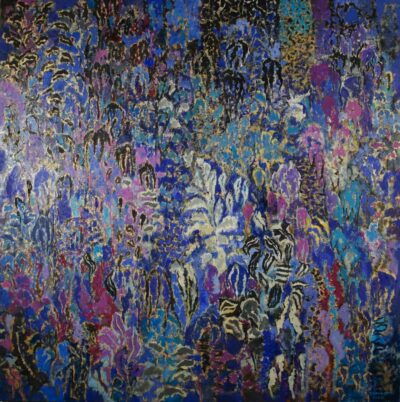 Paysage matin, huile sur toile, 150x150 cm