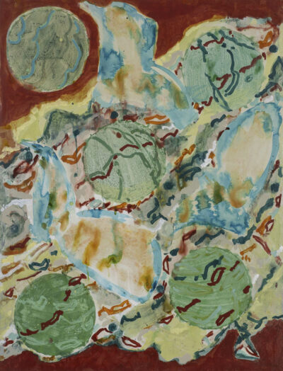 Oiseau, papillon rouge, papier marouflé 132x100 cm