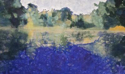 Reflet, pigments et liants toile, 88 x147 cm