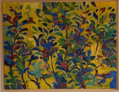 Jardin, huile sur toile 89x116 cm