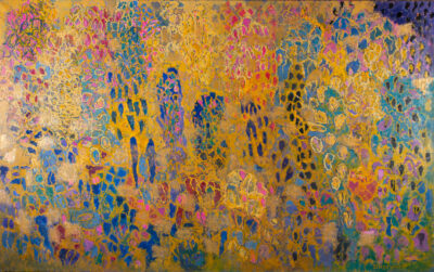 Le jardin bleu, Huile sur toile, 100x120 cm Jacques DROMART