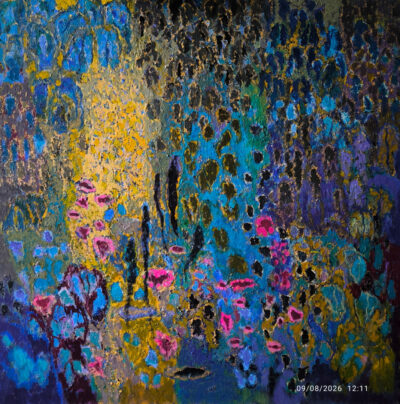 Le soir d'été, huile sur toile, 100x100 cm Jacques DROMART