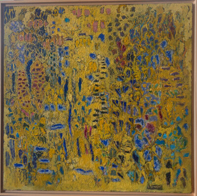 Pluie d'or, Huile sur toile, 100x100 cm Jacques DROMART